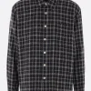 OUR LEGACY Above shirt in cotton and linen checkered fabric