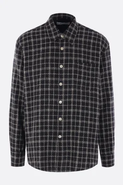 OUR LEGACY Above shirt in cotton and linen checkered fabric