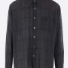 OUR LEGACY Above shirt in cotton and linen with a checkered pattern