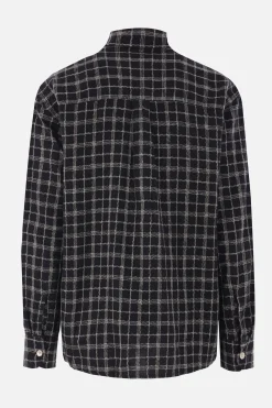 OUR LEGACY Above shirt in cotton and linen checkered fabric