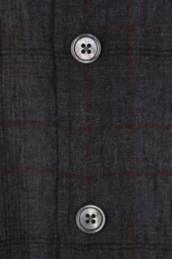 OUR LEGACY Above shirt in cotton and linen with a checkered pattern
