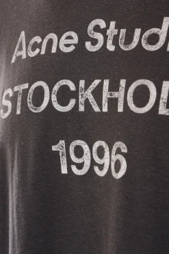 Women ACNE STUDIOS 1996 print cotton and hemp t-shirt