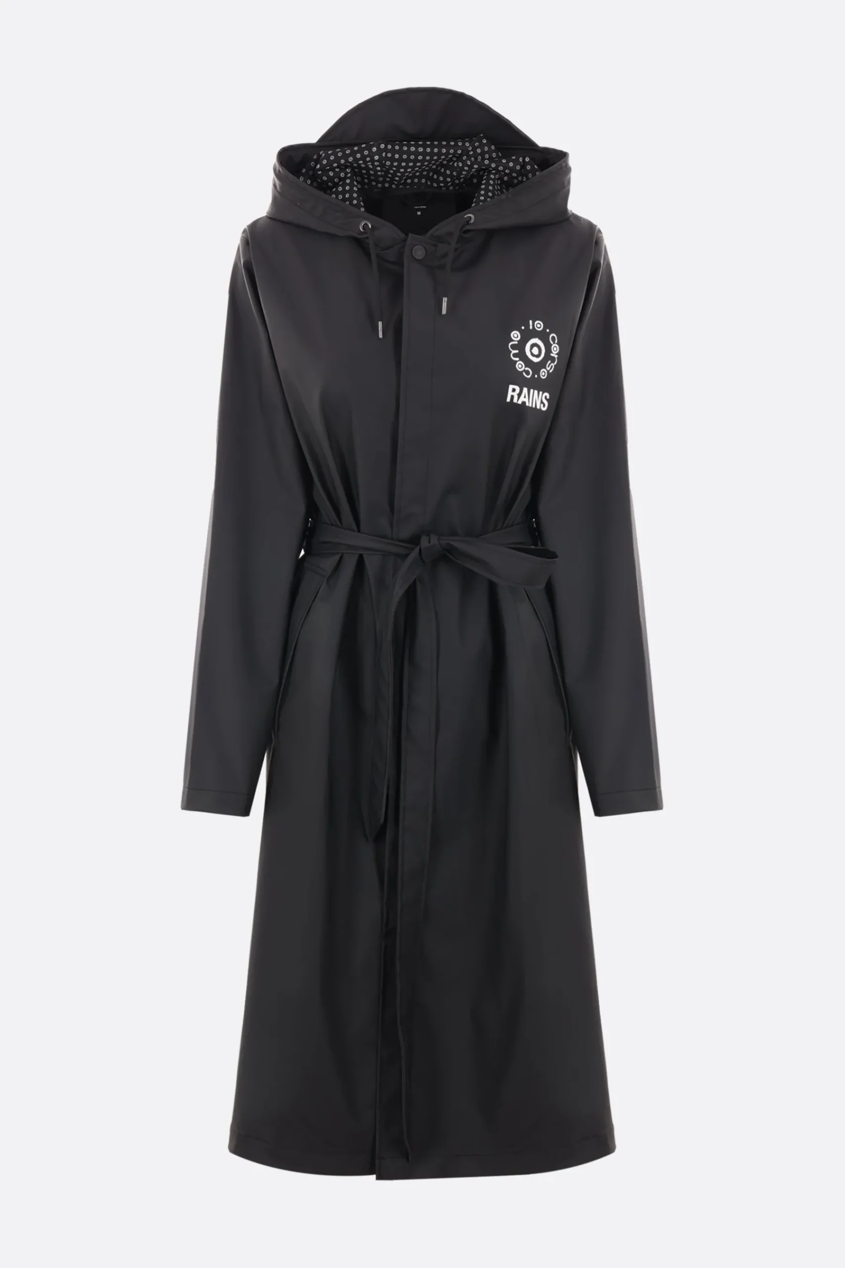 Women RAINS X 10 CORSO COMO A-line coated nylon parka jacket with belt