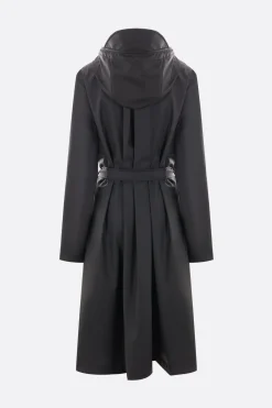 Women RAINS X 10 CORSO COMO A-line coated nylon parka jacket with belt
