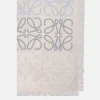 Women LOEWE Anagram Lines wool, silk and cashmere scarf
