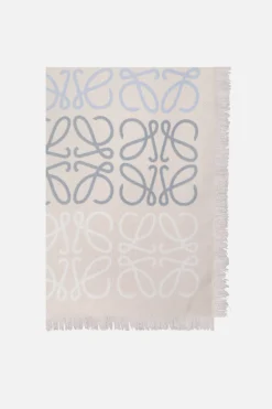 Women LOEWE Anagram Lines wool, silk and cashmere scarf