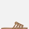 Women LOEWE Anagram Petal slide sandals in smooth leather