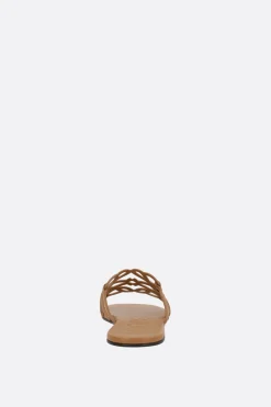Women LOEWE Anagram Petal slide sandals in smooth leather