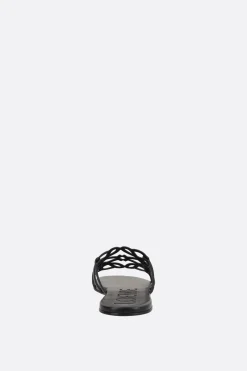 Women LOEWE Anagram Petal slide sandals in smooth leather