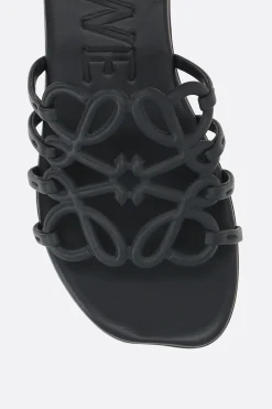 Women LOEWE Anagram Petal slide sandals in smooth leather