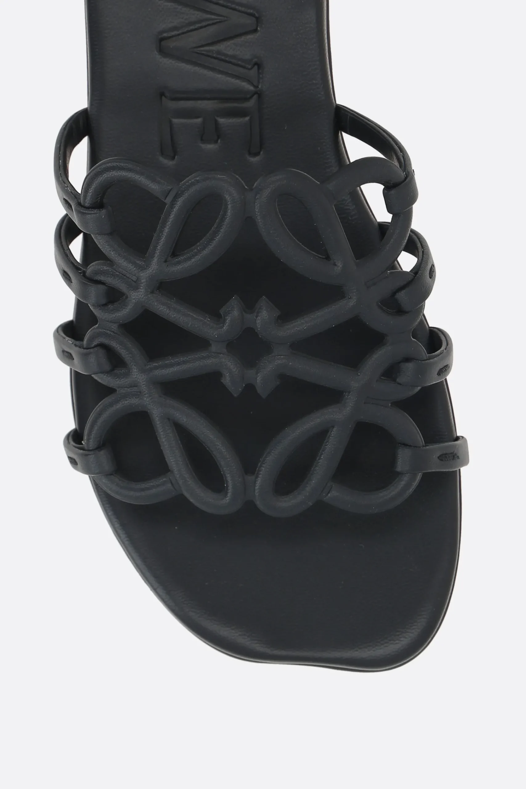 Women LOEWE Anagram Petal slide sandals in smooth leather