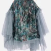 Women TAO COMME DES GARÇONS asymmetric skirt in printed nylon and tulle