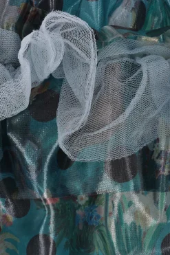 Women TAO COMME DES GARÇONS asymmetric skirt in printed nylon and tulle