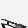 Women ROGER VIVIER Belle Vivier slingbacks in mesh and patent leather