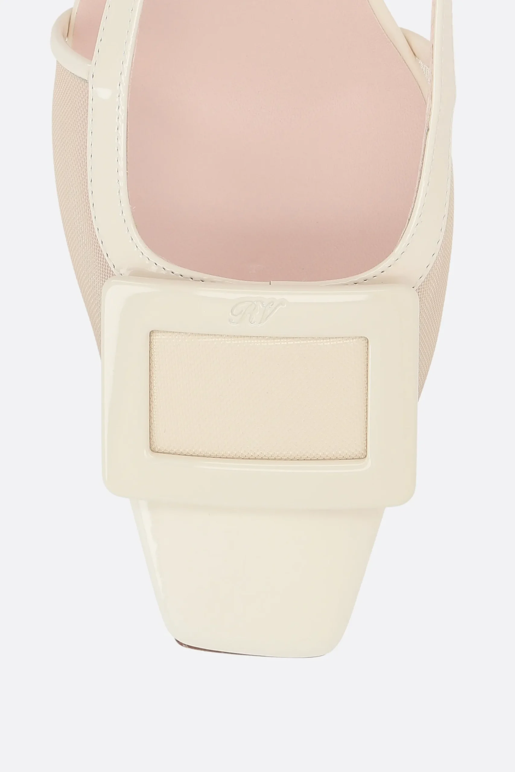 Women ROGER VIVIER Belle Vivier slingbacks in mesh and patent leather