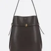 Women TOTEME Belted bucket bag in textured leather