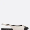 Women TORY BURCH bicolor nappa flat slingbacks