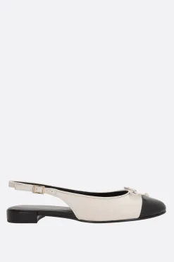 Women TORY BURCH bicolor nappa flat slingbacks