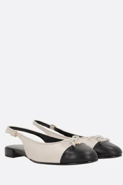 Women TORY BURCH bicolor nappa flat slingbacks