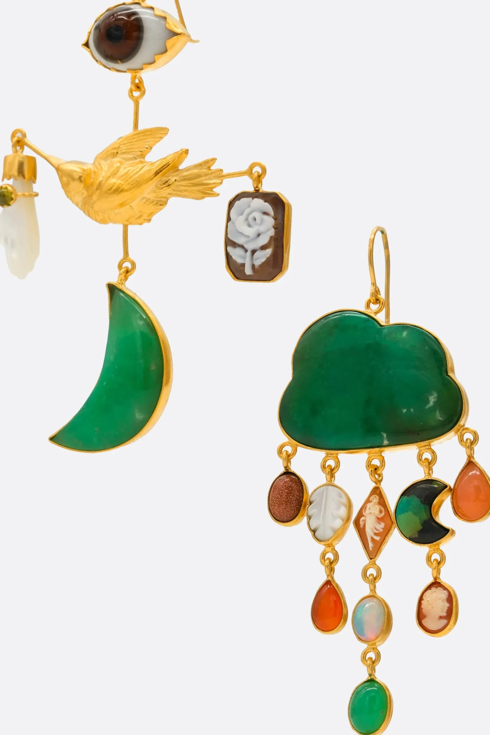 Women GRAINNE MORTON Bird and Cloud drop earrings