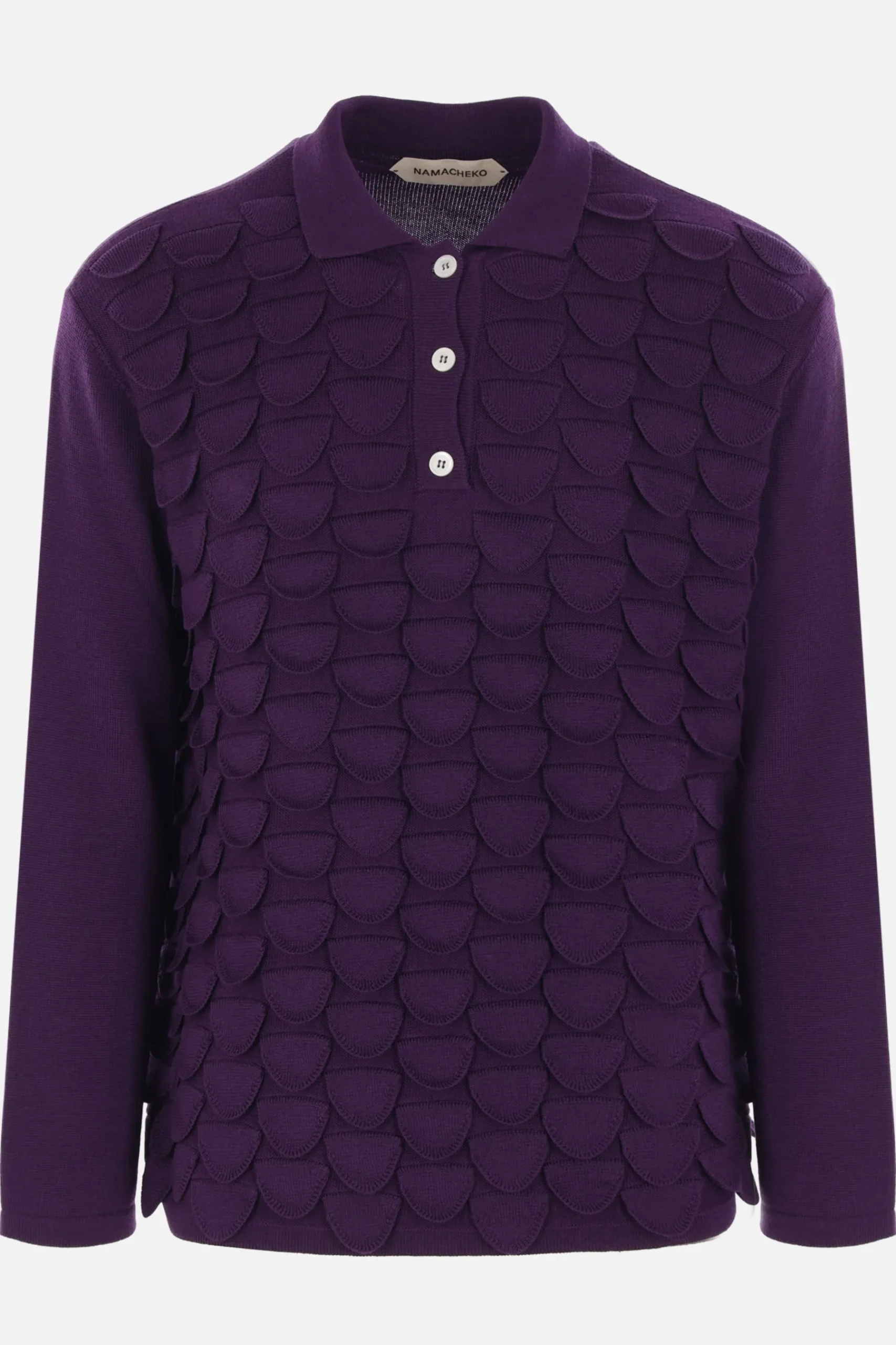 NAMACHEKO Bird Feather polo sweater in wool