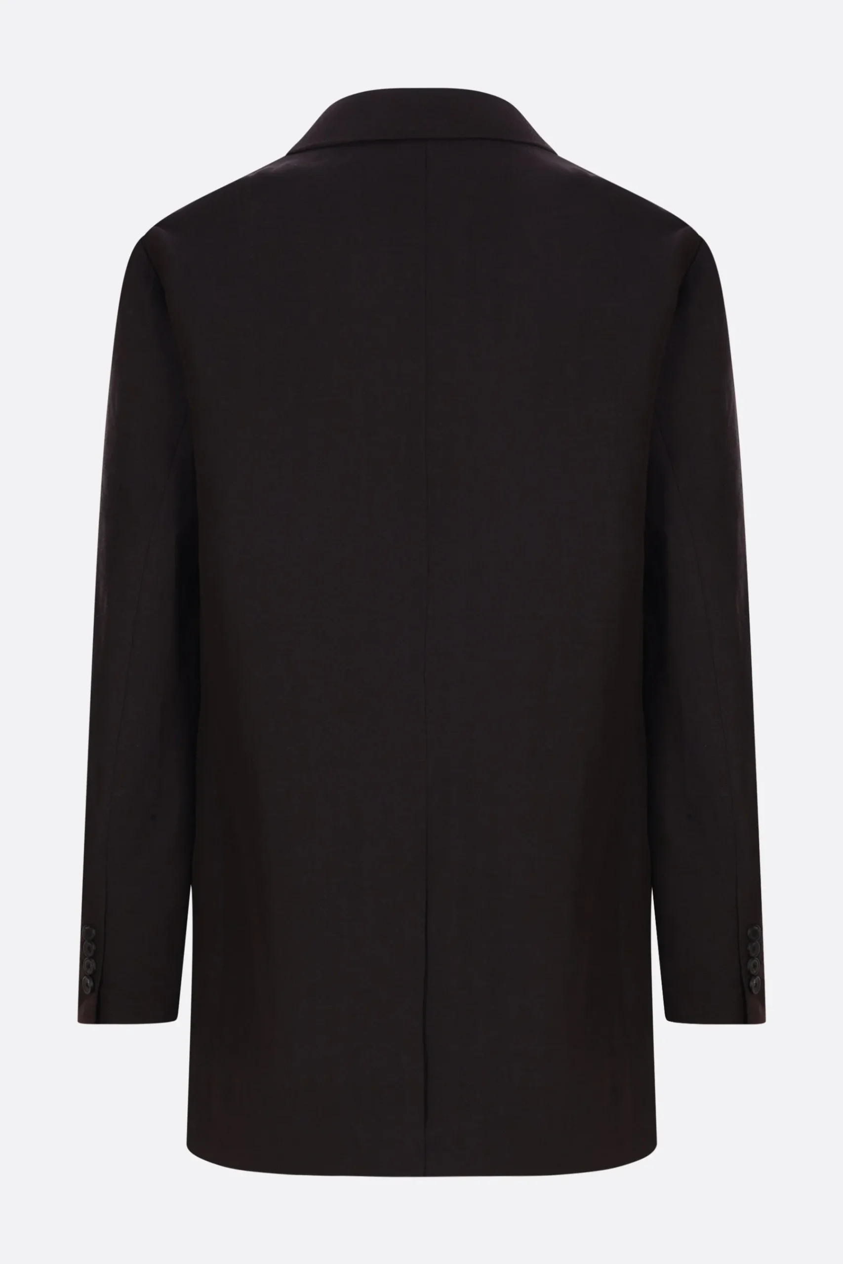 DRIES VAN NOTEN Blunt single-breasted jacket in linen and wool