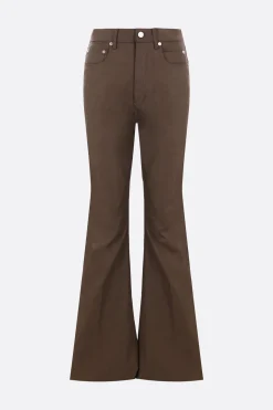 Women RICK OWENS Bolan coated denim flare jeans