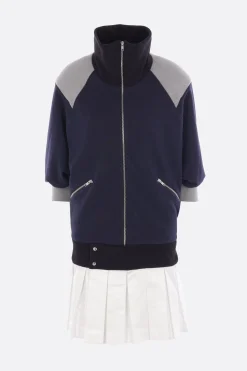 Women ALL IN bomber dress in cotton jersey and technical fabric