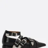 Women TOGA PULLA brushed leather ballerinas with buckles