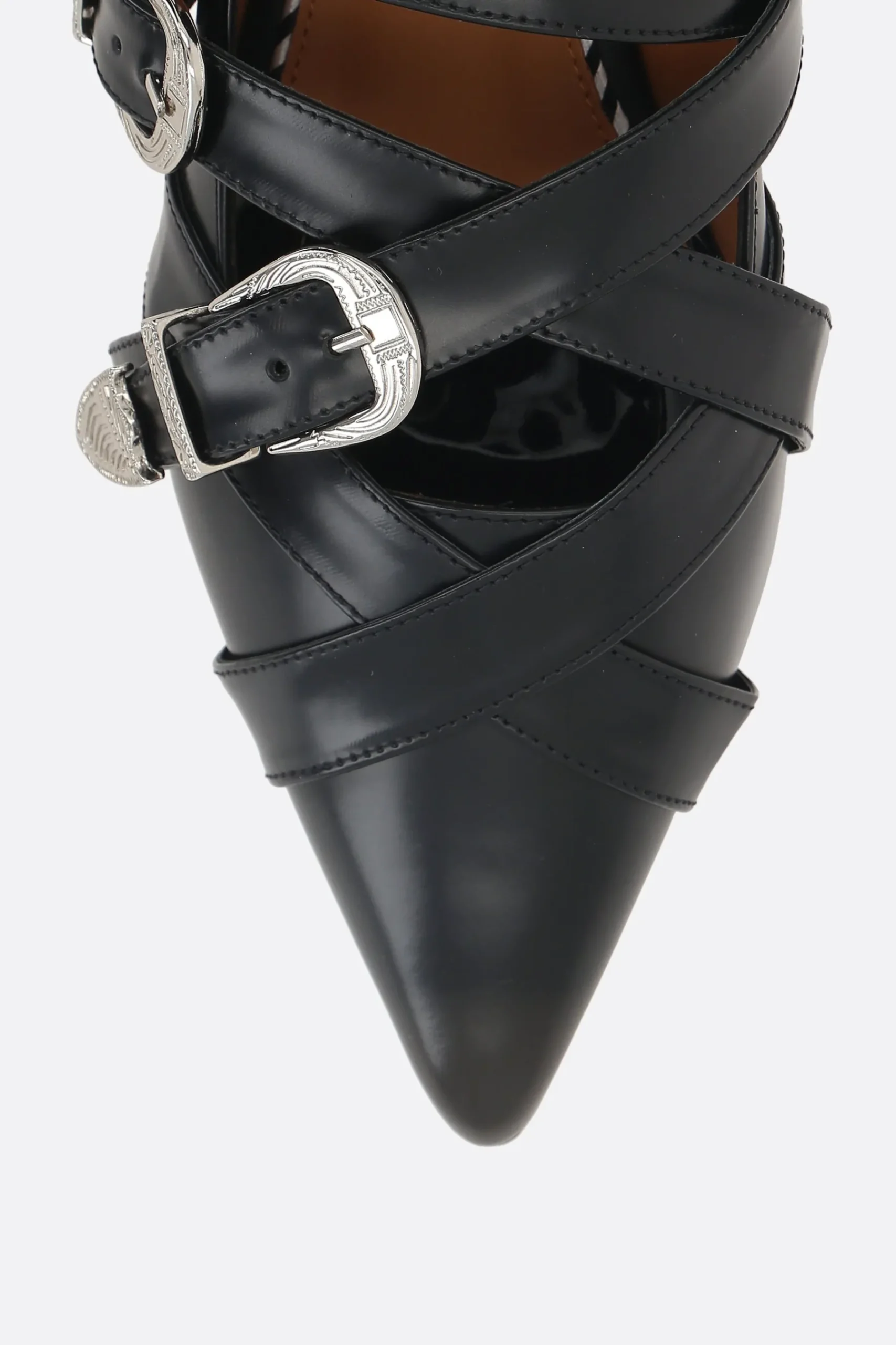 Women TOGA PULLA brushed leather ballerinas with buckles
