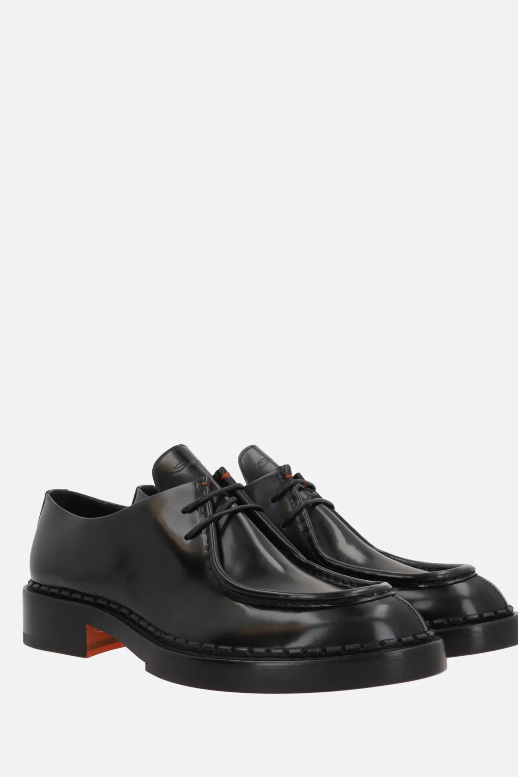 Women SANTONI X 10 CORSO COMO brushed leather lace-up shoes