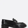 Women SANTONI X 10 CORSO COMO brushed leather penny loafers