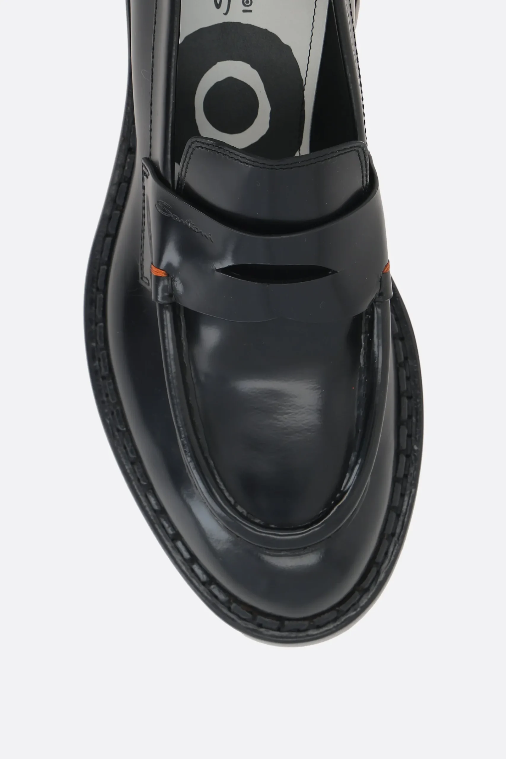 Women SANTONI X 10 CORSO COMO brushed leather penny loafers