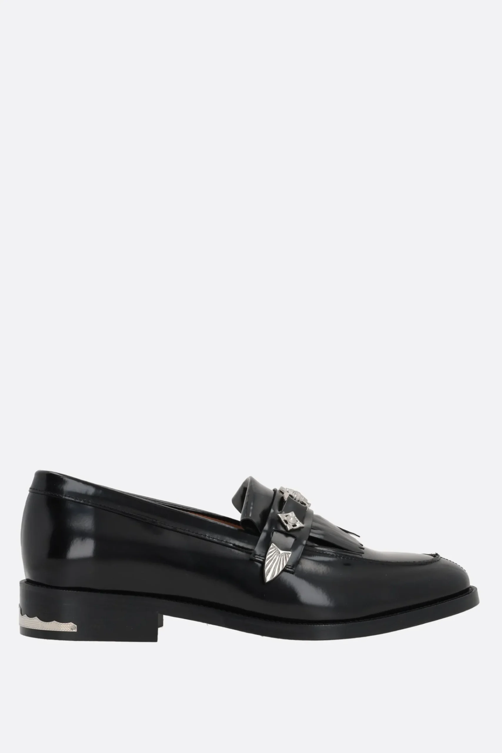 TOGA VIRILIS buckle-detailed brushed leather loafers