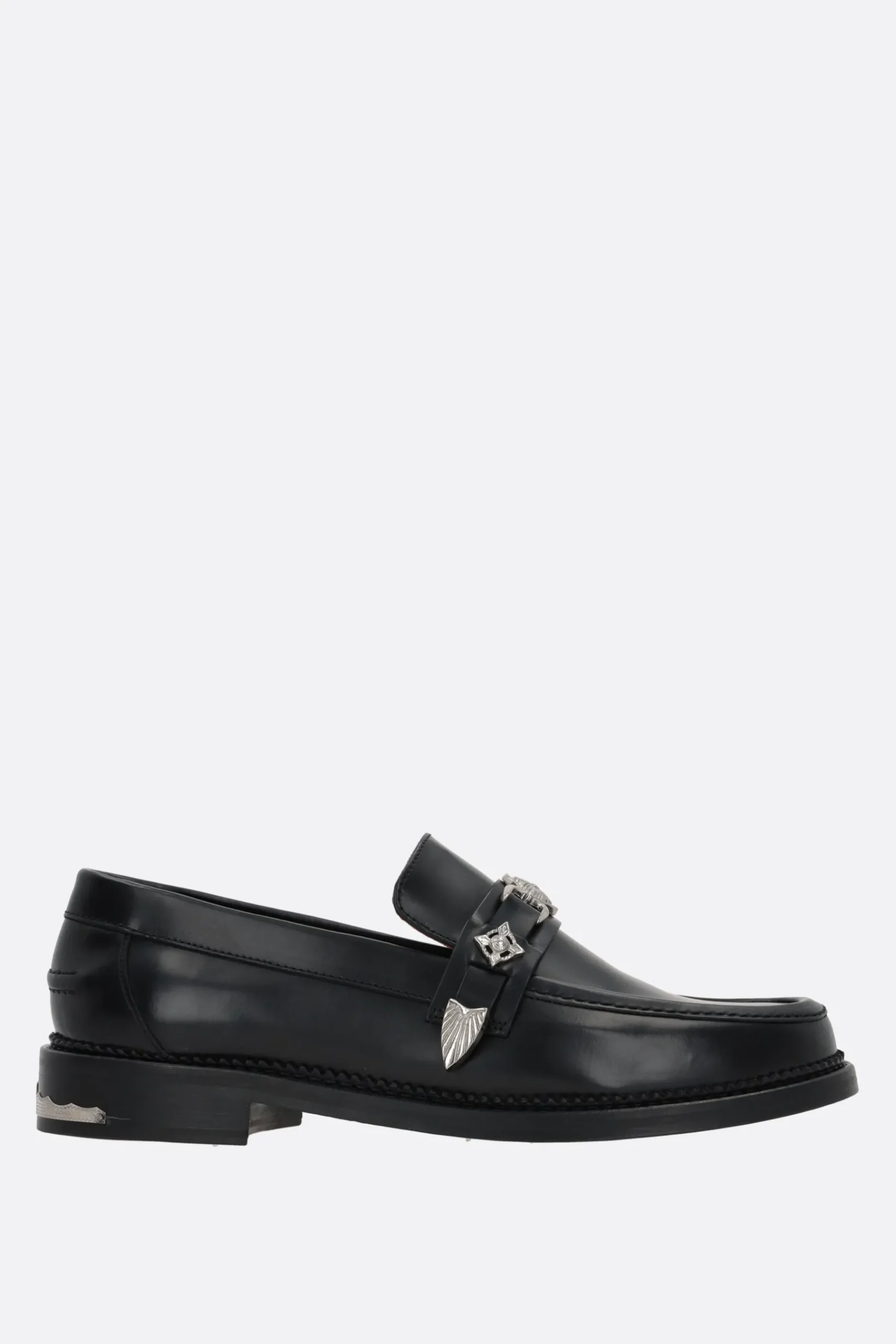 TOGA VIRILIS buckle-detailed smooth leather loafers