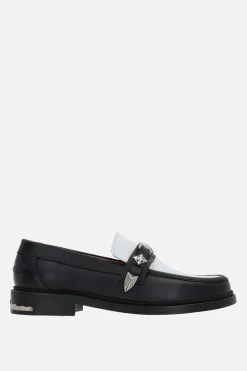 TOGA VIRILIS buckle-detailed smooth leather loafers