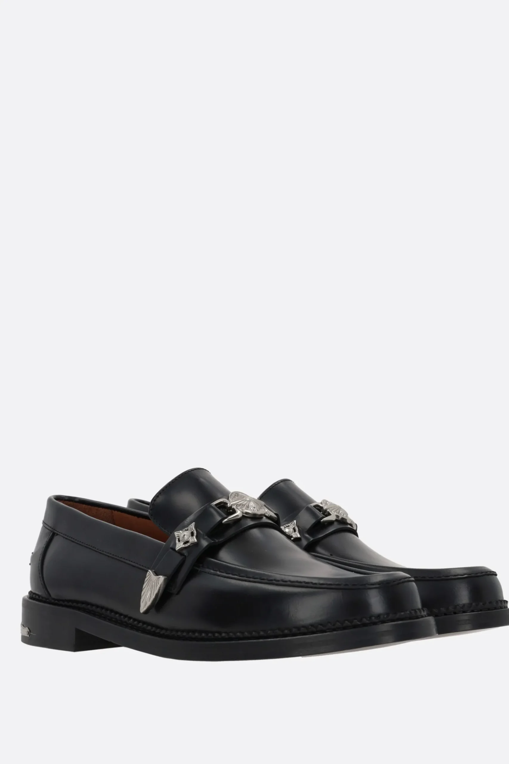TOGA VIRILIS buckle-detailed smooth leather loafers