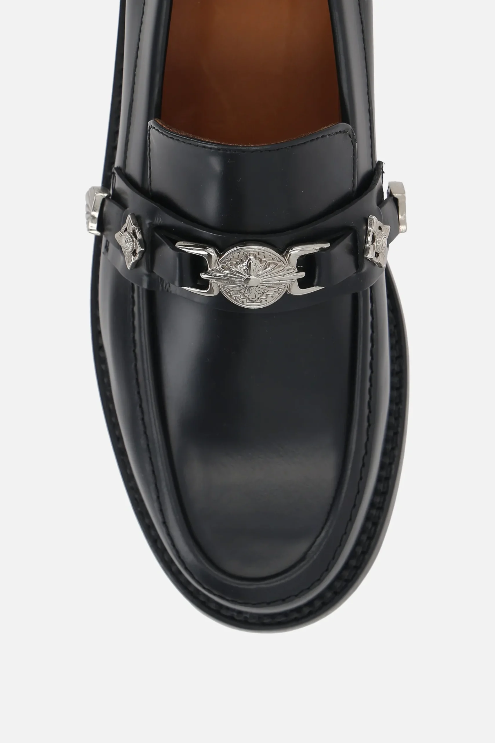 TOGA VIRILIS buckle-detailed smooth leather loafers