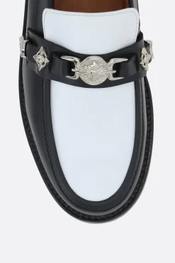 TOGA VIRILIS buckle-detailed smooth leather loafers