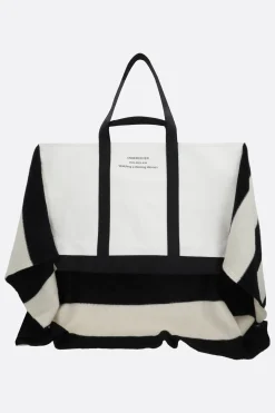 Women UNDERCOVER canvas tote bag with knit insert