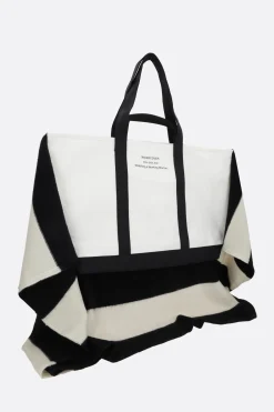 Women UNDERCOVER canvas tote bag with knit insert
