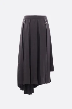 Women NICCOLÒ PASQUALETTI Cavo asymmetric skirt in pleated canvas