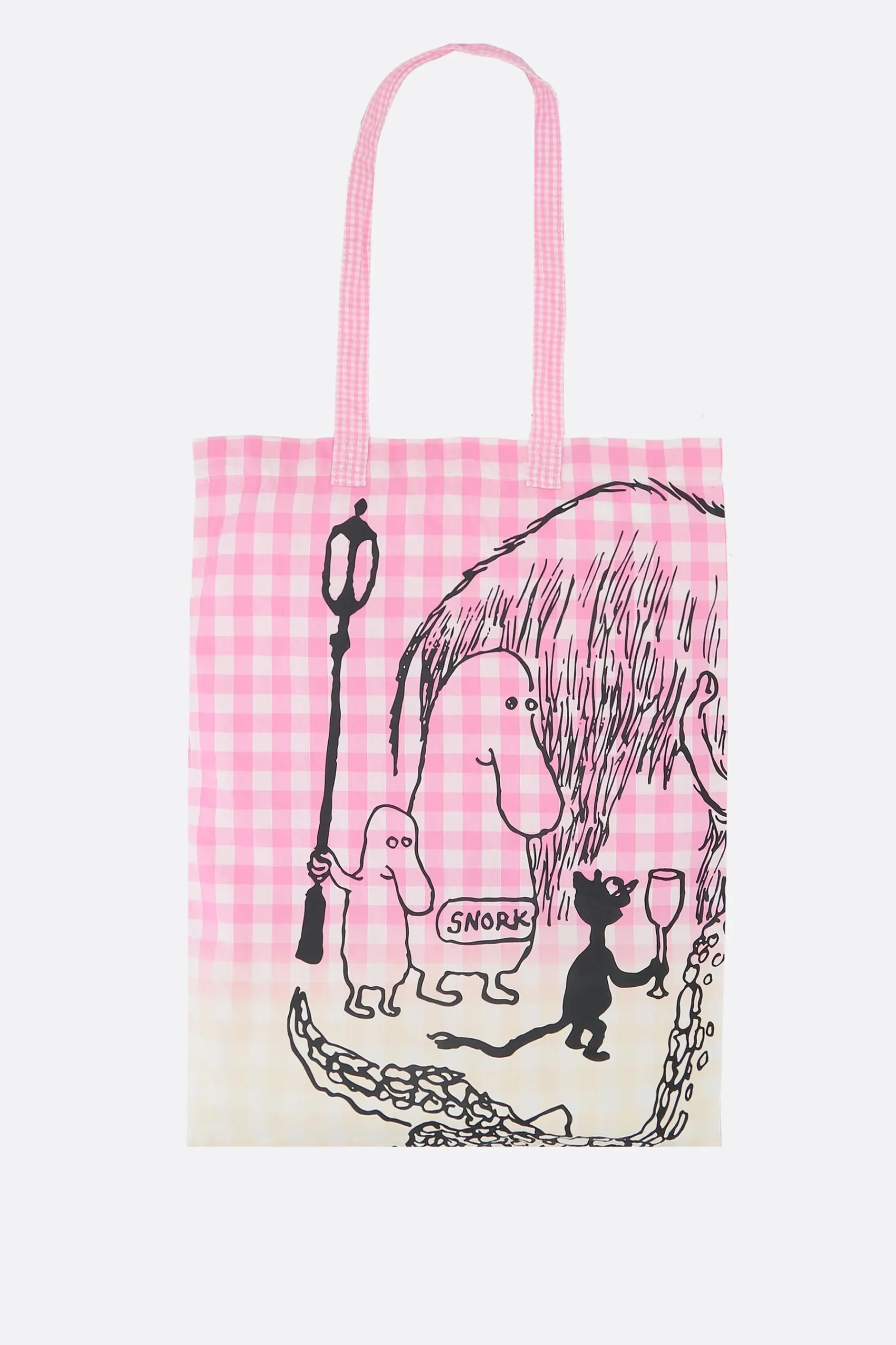 Women TAO COMME DES GARÇONS check cotton tote bag with graphic print