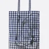 Women TAO COMME DES GARÇONS check cotton tote bag with graphic print