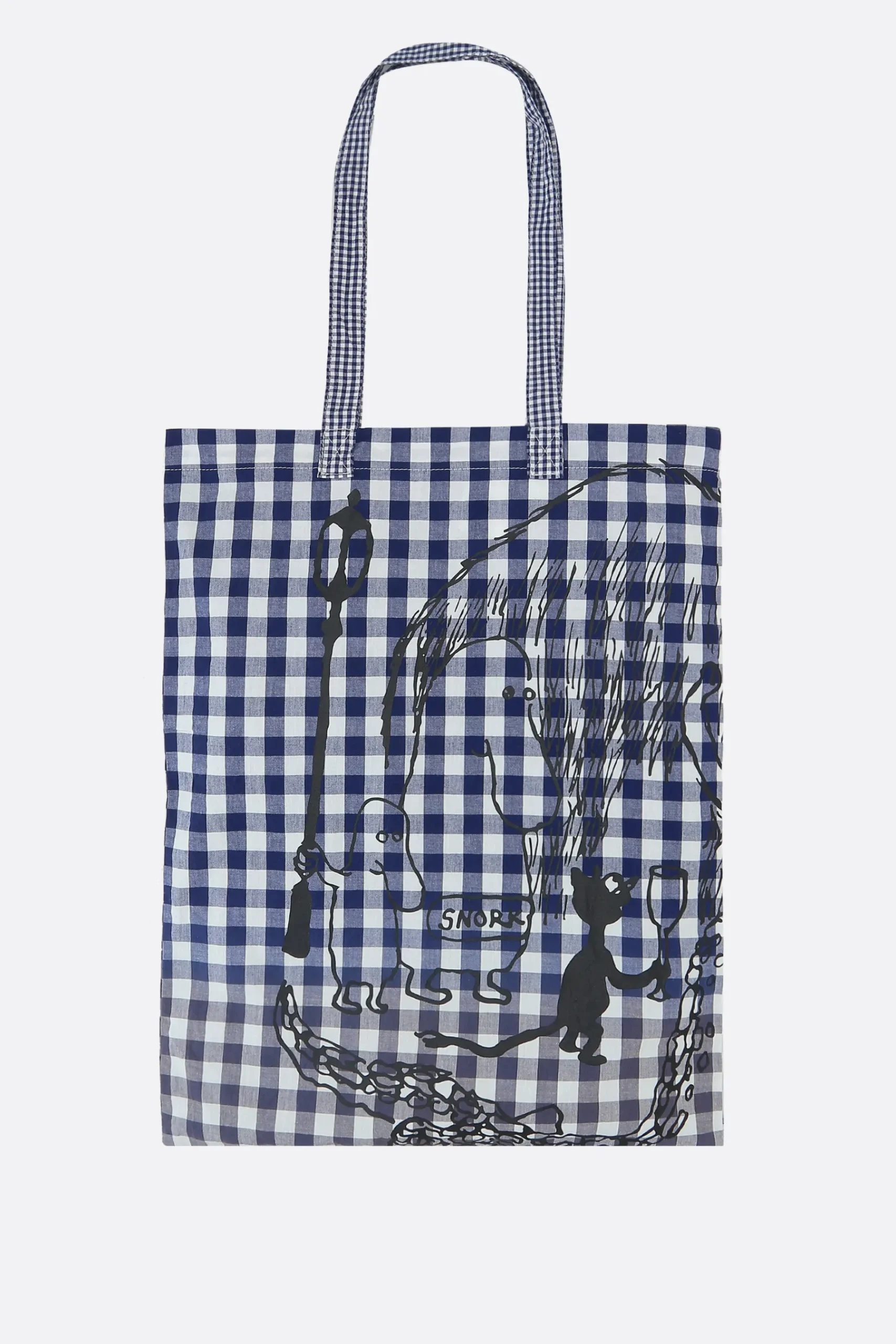 Women TAO COMME DES GARÇONS check cotton tote bag with graphic print