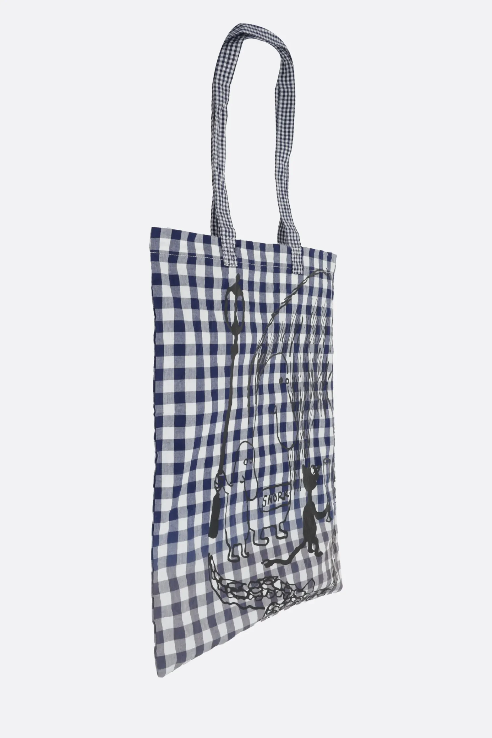 Women TAO COMME DES GARÇONS check cotton tote bag with graphic print
