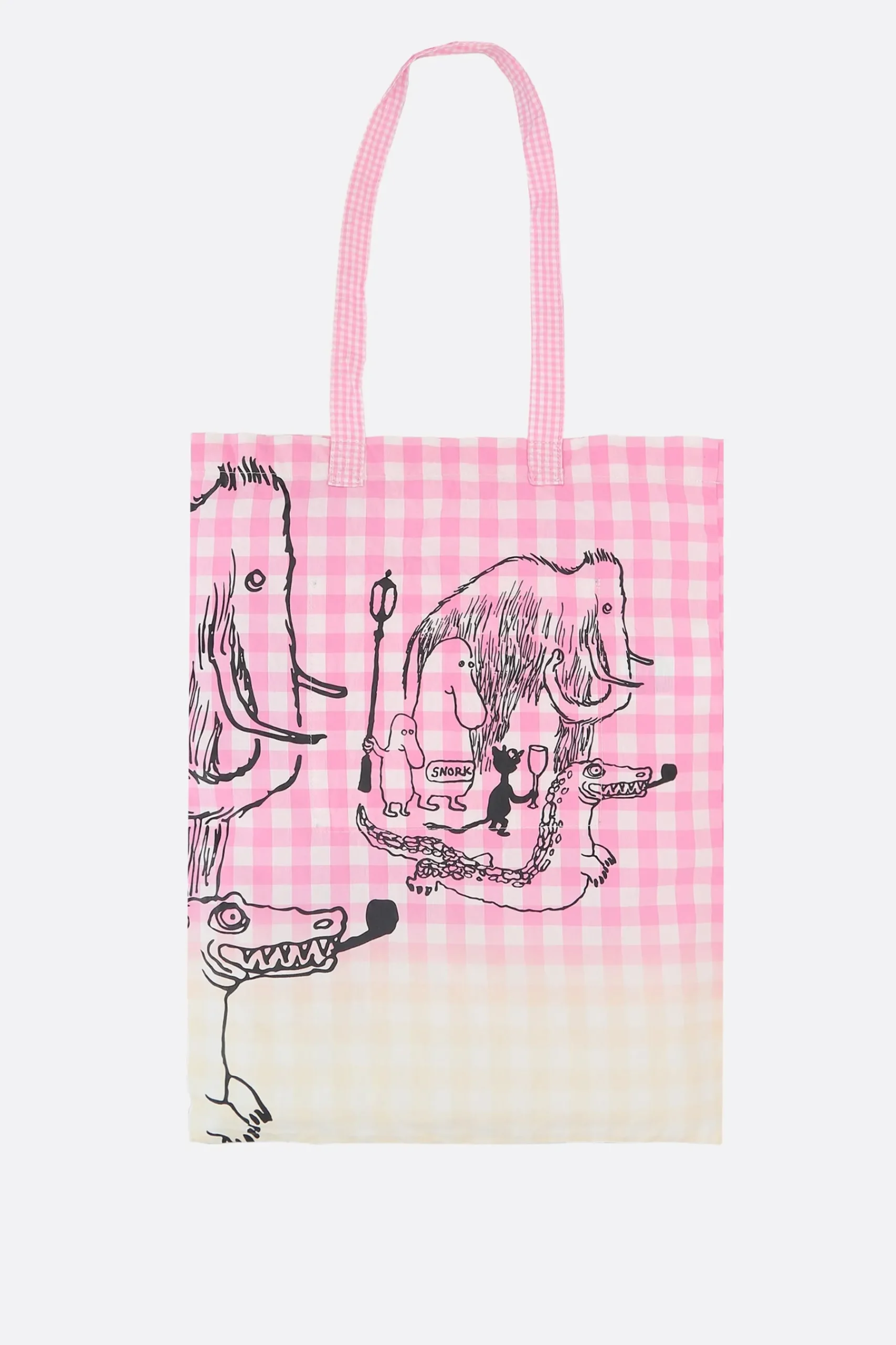 Women TAO COMME DES GARÇONS check cotton tote bag with graphic print