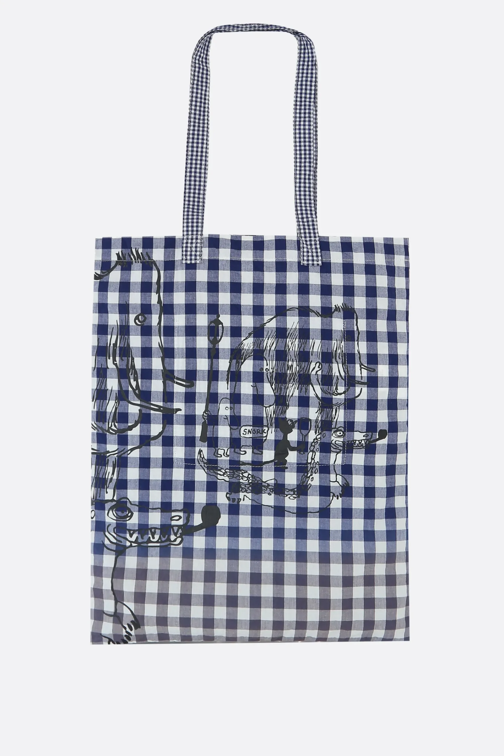 Women TAO COMME DES GARÇONS check cotton tote bag with graphic print