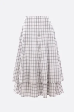 Women LOEWE check poplin double-layer skirt