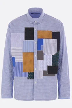 JUNYA WATANABE MAN check poplin patchwork shirt